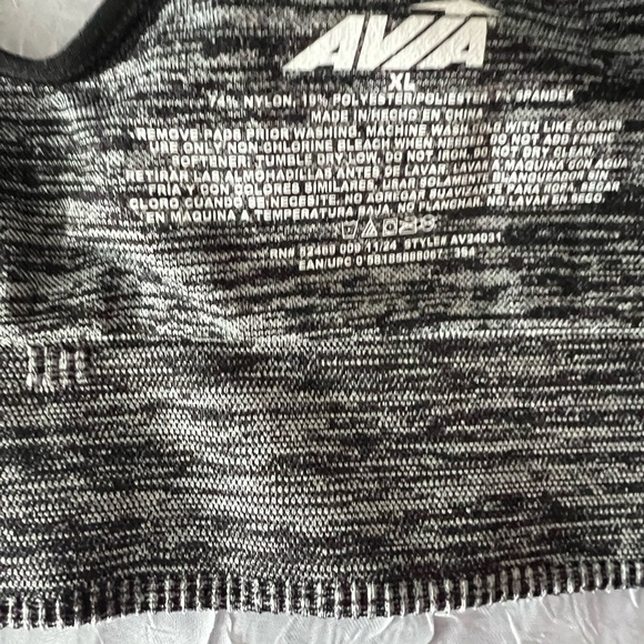 Avia Black and Gray Zip-Front Sports Bra - Picture 3 of 6